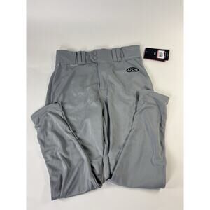 NWT Rawlings Men's Jogger Fit V-Notch Insert Baseball Pant Gray/Black Medium
